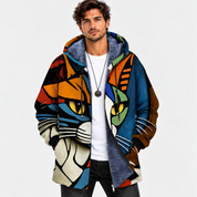 Rowan Hastings | Veste pour homme à imprimé artistique et capuche doublée en polaire