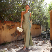 Ruby Ashton | One-Shoulder Satin Maxi Dress