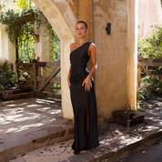 Ruby Ashton | One-Shoulder Satin Maxi Dress