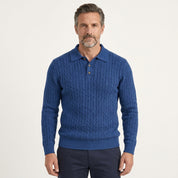 Rupert Colton | Cable-Knit Polo Sweater For Men