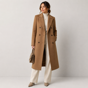 Rupert Holloway | Pardessus long en laine camel à double boutonnage