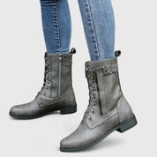 Cecily Prentice | Lace-Up Combat Boots With Buckle Detail