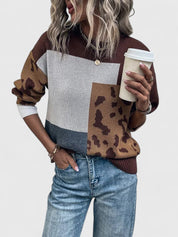 Nell Ashcombe | Pull à empiècements léopard