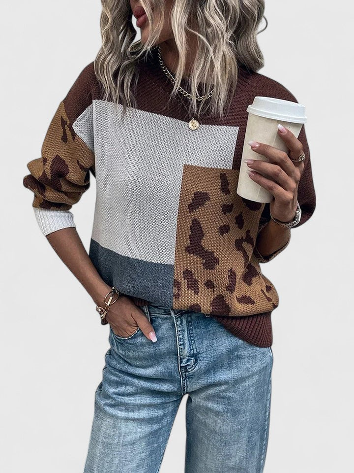 Nell Ashcombe | Pull à empiècements léopard