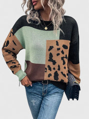 Nell Ashcombe | Pull à empiècements léopard
