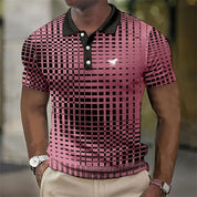 James Thornton | Stretch Polo Shirt for Men – Geometric Print