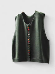Gilet cardigan tricoté à boutons contrastants Margot Ellison