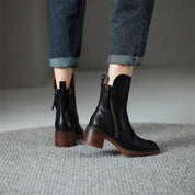 Rosalind Kemp | Leather Ankle Boots With Block Heel