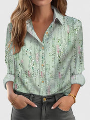 Matilda Ravenscroft | Textured Print Long-Sleeve Blouse