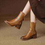 Rosalind Kemp | Leather Ankle Boots With Block Heel