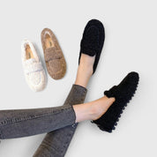 Edith Marlowe | Faux Shearling Slippers With Non-Slip Sole
