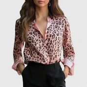 Daphne Osgood | Leopard Print Satin Blouse