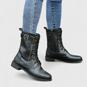 Cecily Prentice | Lace-Up Combat Boots With Buckle Detail
