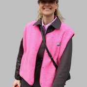 Poppy Sutton | Pink Sherpa Fleece Vest – Cosy Layering Essential