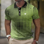 James Thornton | Stretch Polo Shirt for Men – Geometric Print