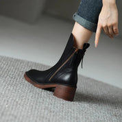 Rosalind Kemp | Leather Ankle Boots With Block Heel