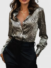 Daphne Osgood | Leopard Print Satin Blouse