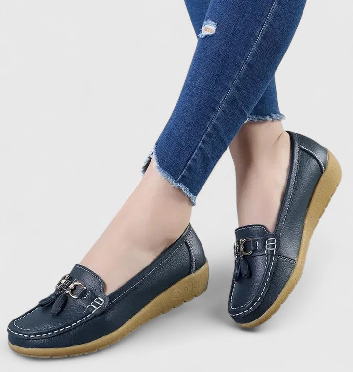 Nell Hargreaves | Mocassins en cuir à pampilles