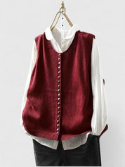 Gilet cardigan tricoté à boutons contrastants Margot Ellison
