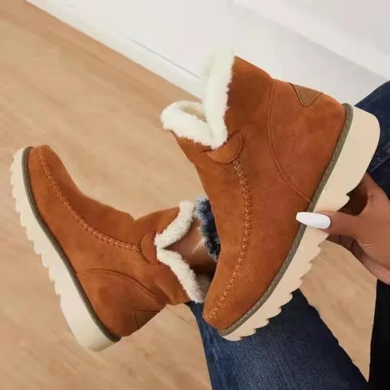 Edith Rowley | Suede Ankle Boots With Faux Fur Trim