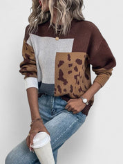 Nell Ashcombe | Pull à empiècements léopard