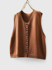 Gilet cardigan tricoté à boutons contrastants Margot Ellison