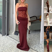 Saphira Montgomery | Lace Detail Strapless Maxi Dress