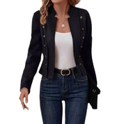 Sarah de Korte | Women's Suede-Look Blazer with Stand Collar