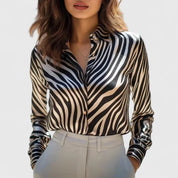 Daphne Osgood | Leopard Print Satin Blouse