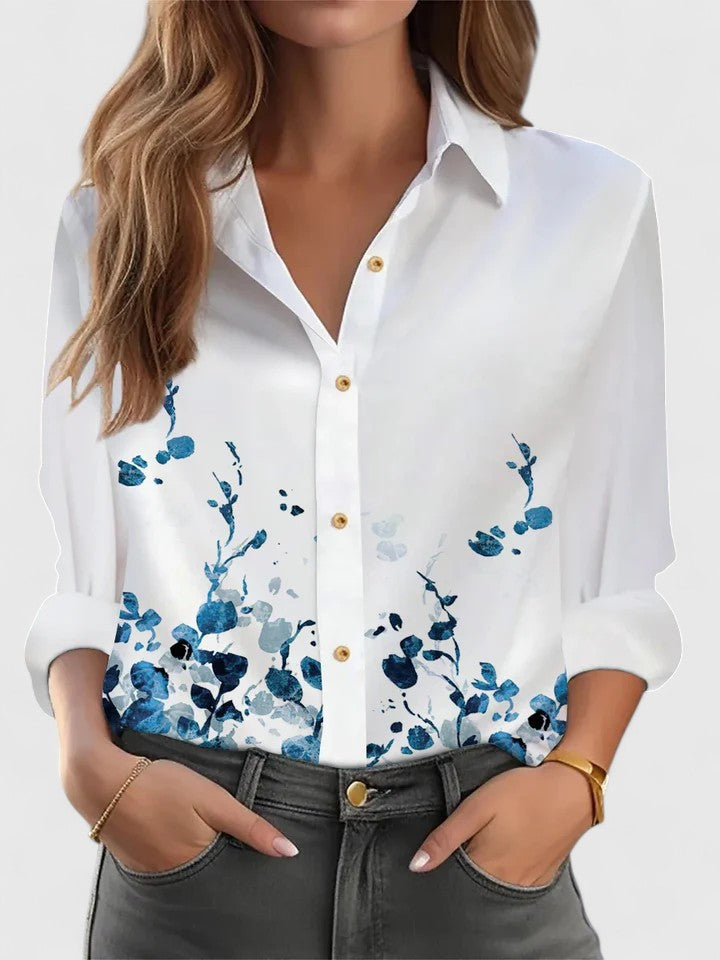 Matilda Ravenscroft | Textured Print Long-Sleeve Blouse