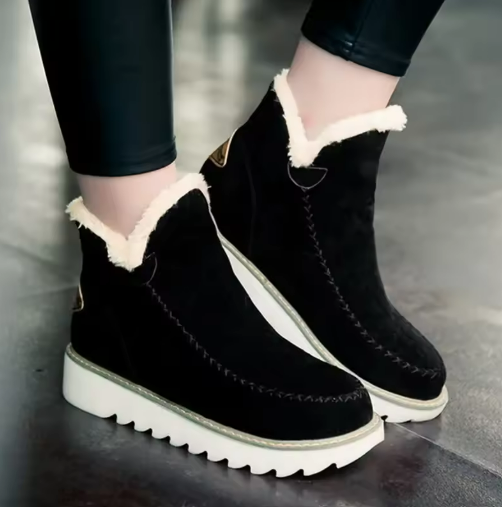 Edith Rowley | Suede Ankle Boots With Faux Fur Trim