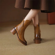 Rosalind Kemp | Leather Ankle Boots With Block Heel