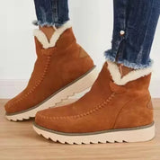 Edith Rowley | Suede Ankle Boots With Faux Fur Trim