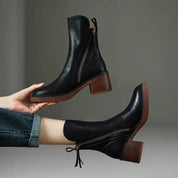 Rosalind Kemp | Leather Ankle Boots With Block Heel