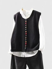 Gilet cardigan tricoté à boutons contrastants Margot Ellison