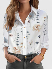 Matilda Ravenscroft | Textured Print Long-Sleeve Blouse