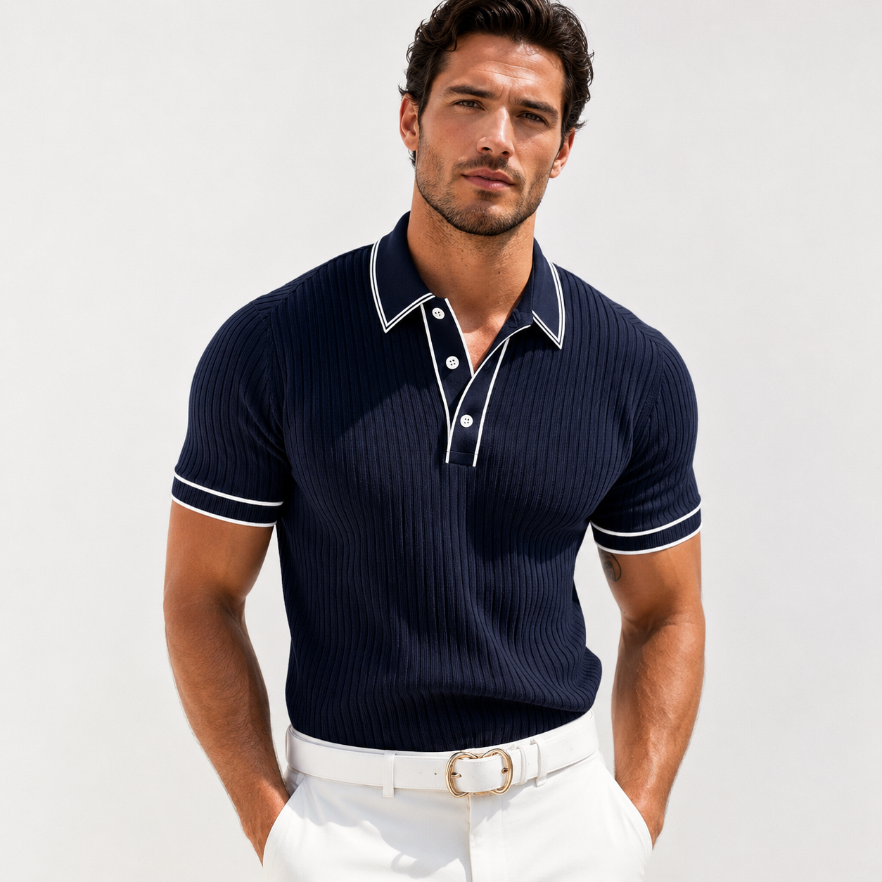 Sebastian Morris | Color-Blocked Short Sleeve Polo Shirt