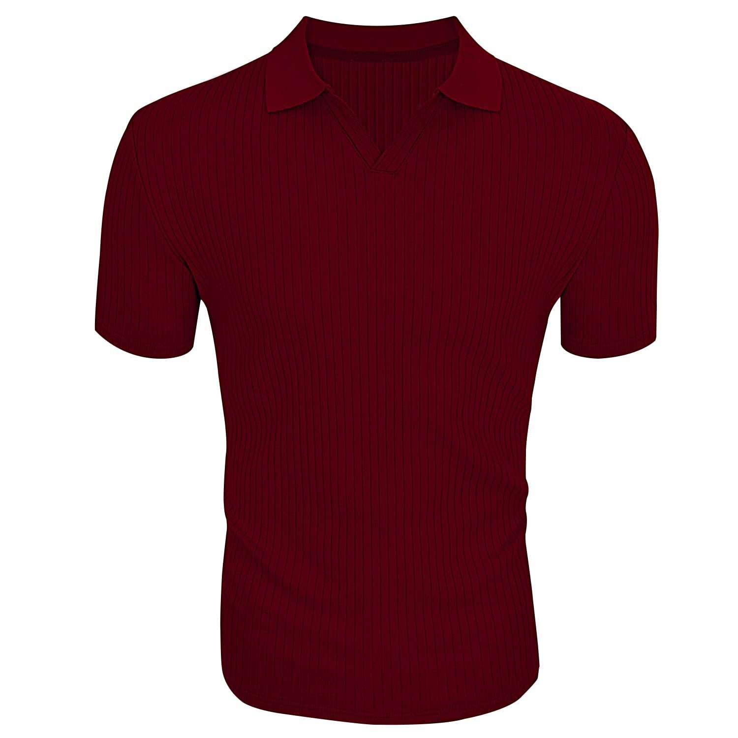 Sebastian Valeur | Ribbed Knit Polo Shirt For Men