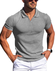 Sebastian Valeur | Ribbed Knit Polo Shirt For Men
