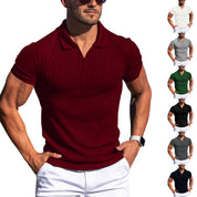 Sebastian Valeur | Ribbed Knit Polo Shirt For Men