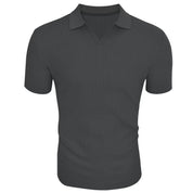 Sebastian Valeur | Ribbed Knit Polo Shirt For Men