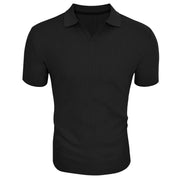 Sebastian Valeur | Ribbed Knit Polo Shirt For Men