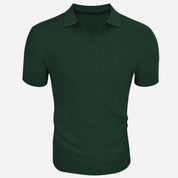Sebastian Valeur | Ribbed Knit Polo Shirt For Men