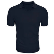 Sebastian Valeur | Ribbed Knit Polo Shirt For Men