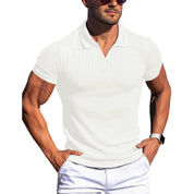 Sebastian Valeur | Ribbed Knit Polo Shirt For Men