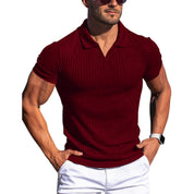 Sebastian Valeur | Ribbed Knit Polo Shirt For Men
