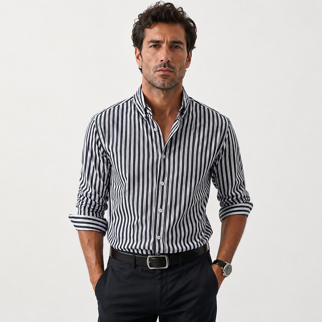 Sebastian Whitaker | Striped Dress Shirt For Men