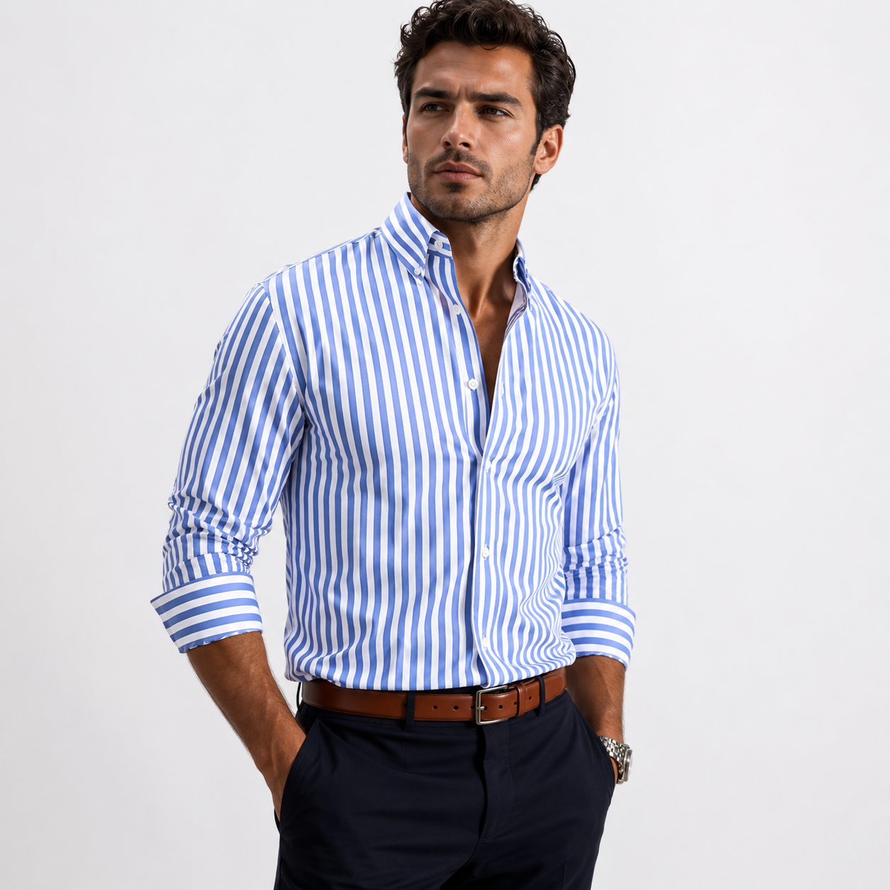 Sebastian Whitaker | Striped Dress Shirt For Men