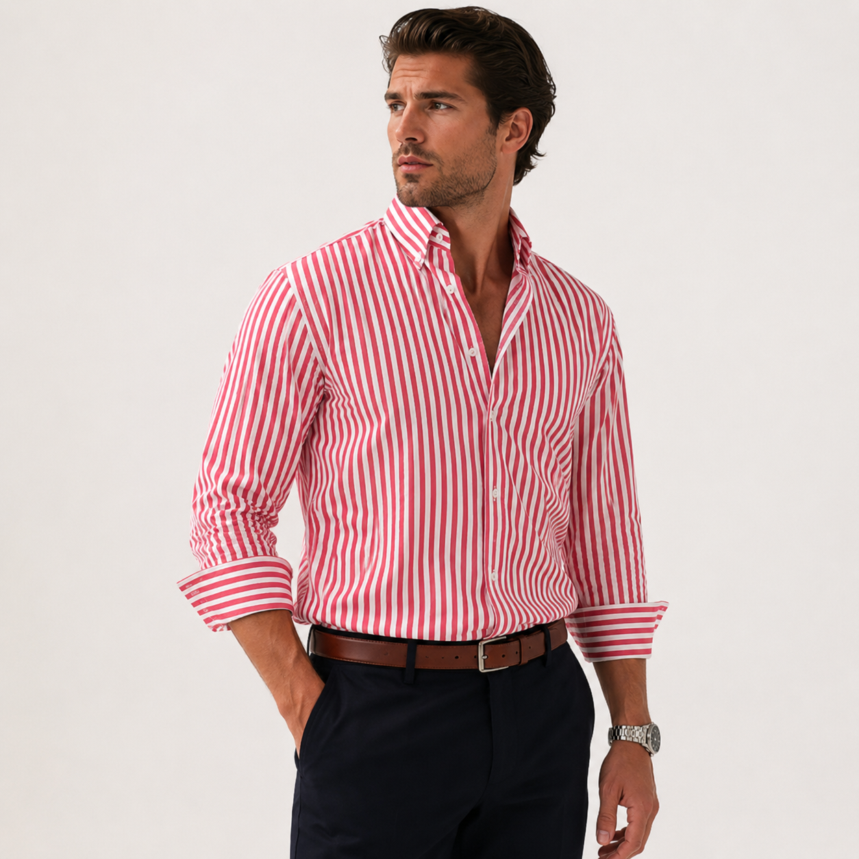 Sebastian Whitaker | Striped Dress Shirt For Men