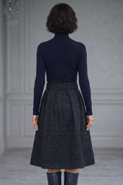 Cecilia Walker | High Neck Knit Top & Textured Midi Skirt Set